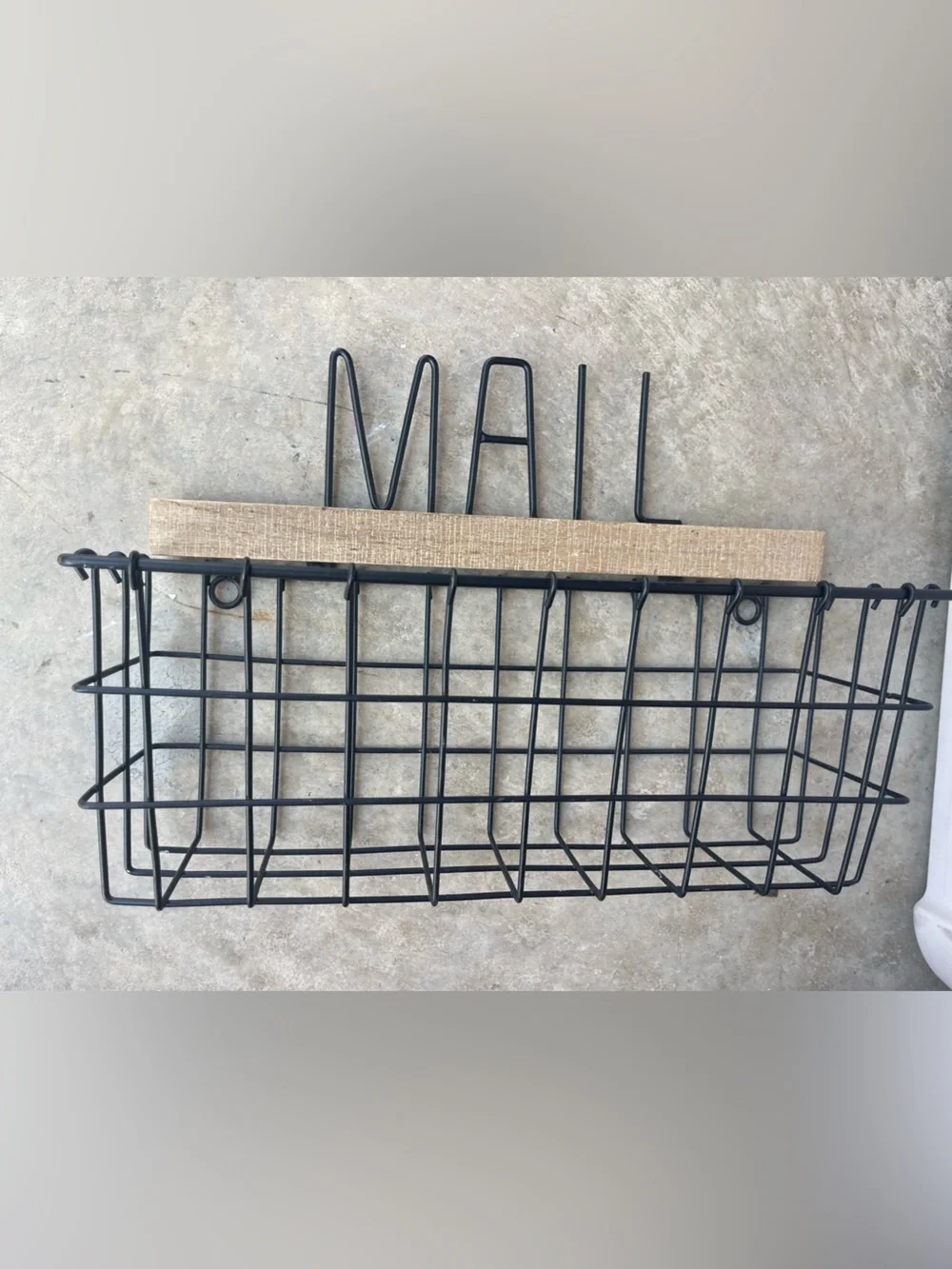 Black Metal Wall Mail & Storage Basket - Industrial Wire Organizer